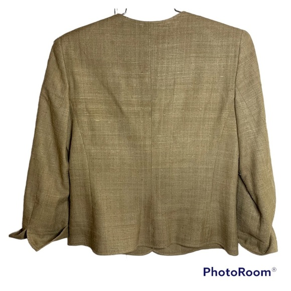 LAUREN by Ralph Lauren 100% Silk Tan Jacket size 6 - Picture 2 of 8
